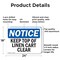 Signmission Keep Top Of Linen Cart Clear, 24 in W x Rectangle, Aluminum OS-2PACK-NS-A-1824-L-13881 - alternate 3